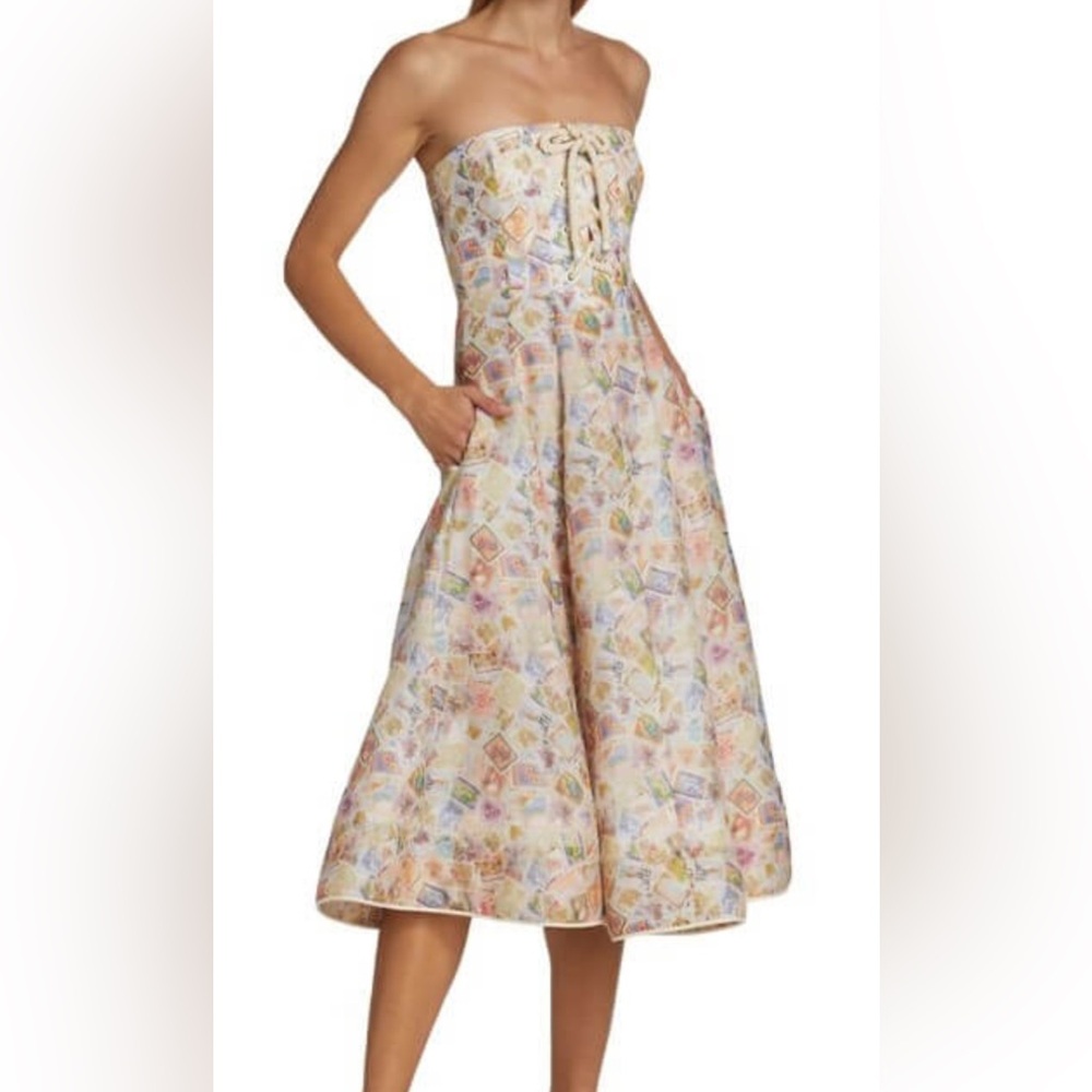 Zimmermann Silk+Linen Strapless Dress (M) - Picture 12 of 12